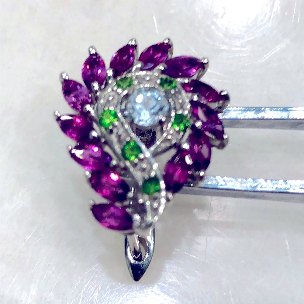 Amethyst Aquamarine 14KGP Earrings - Picture 2 of 7
